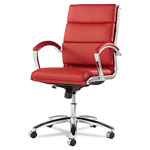 Alera Neratoli Mid-Back Slim Profile Chair, Supports up to 275 lbs, Red Seat/Red Back, Chrome Base view 5