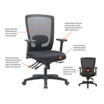 Alera Envy Series Mesh Mid-Back Multifunction Chair, Supports up to 250 lbs., Black Seat/Black Back, Black Base view 1