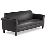 Alera Reception Lounge Furniture, 3-Cushion Sofa, 77w x 31.5d x 32h, Black view 2
