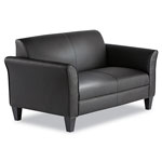 Alera Reception Lounge Furniture, Loveseat, 55.5w x 31.5d x 32h, Black view 3