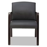 Alera Reception Lounge WL Series Guest Chair, 24.21'' x 26.14'' x 32.67'', Black Seat/Black Back, Espresso Base view 1