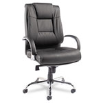 Alera Ravino Big and Tall Series High-Back Swivel/Tilt Leather Chair, Supports up to 450 lbs, Black Seat/Back, Chrome Base orginal image