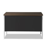 Alera Single Pedestal Steel Desk, Metal Desk, 45.25w x 24d x 29.5h, Mocha/Black view 3