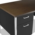 Alera Double Pedestal Steel Desk, Metal Desk, 60w x 30d x 29.5h, Mocha/Black view 1