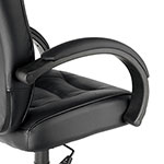 Alera Strada Series High-Back Swivel/Tilt Top-Grain Leather Chair, Supports up to 275 lbs, Black Seat/Black Back, Black Base view 3