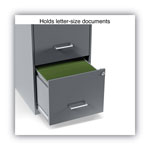 Alera Soho Vertical File Cabinet, 2 Drawers: File/File, Letter, Charcoal, 14