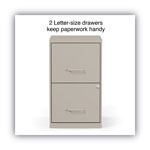 Alera Soho Vertical File Cabinet, 2 Drawers: File/File, Letter, Putty, 14