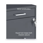 Alera Soho Vertical File Cabinet, 3 Drawers: Pencil/File/File, Letter, Charcoal, 14