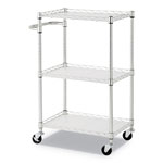 Alera 3-Shelf Wire Cart with Liners, 24w x 16d x 39h, Silver, 500-lb Capacity view 1