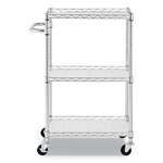 Alera 3-Shelf Wire Cart with Liners, 24w x 16d x 39h, Silver, 500-lb Capacity view 2