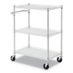 Alera 3-Shelf Wire Cart with Liners, 34.5w x 18d x 40h, Silver, 600-lb Capacity view 3