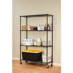 Alera NSF Certified 4-Shelf Wire Shelving Kit with Casters, 48w x 18d x 72h, Black view 3