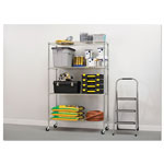 Alera NSF Certified 4-Shelf Wire Shelving Kit with Casters, 48w x 18d x 72h, Silver view 2