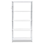 Alera 5-Shelf Wire Shelving Kit with Casters and Shelf Liners, 36w x 18d x 72h, Silver view 2