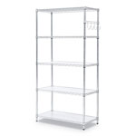 Alera 5-Shelf Wire Shelving Kit with Casters and Shelf Liners, 36w x 18d x 72h, Silver view 5