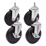 Alera Optional Casters for Wire Shelving, 200 lbs/Caster, Gray/Black, 4/Set view 1