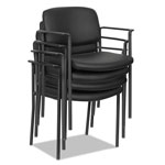 Alera Sorrento Series Ultra-Cushioned Stacking Guest Chair, Black Seat/Black Back, Black Base, 2/Carton view 5