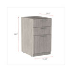 Alera Valencia Series Full Pedestal File, Left/Right, 3-Drawers: Box/Box/File, Legal/Letter, Gray, 15.63