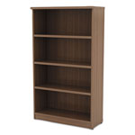 Alera Valencia Series Bookcase, Four-Shelf, 31 3/4w x 14d x 54 7/8h, Modern Walnut view 3