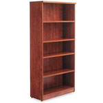 Alera Valencia Series Bookcase, Five-Shelf, 31 3/4w x 14d x 64 3/4h, Medium Cherry view 1