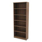 Alera Valencia Series Bookcase, Six-Shelf, 31 3/4w x 14d x 80 1/4h, Mod Walnut view 1