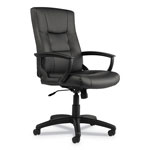 Alera YR Series Executive High-Back Swivel/Tilt Leather Chair, Supports up to 275 lbs, Black Seat/Black Back, Black Base orginal image