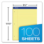 Ampad Double Sheet Pads, Medium/College Rule, 100 Canary-Yellow 8.5 x 11.75 Sheets view 3