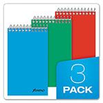 Ampad Memo Pads, Narrow Rule, Assorted Cover Colors, 60 White 3 x 5 Sheets, 3/Pack view 5