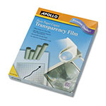 Apollo Plain Paper B/W Laser Transparency Film w/Handling Strip, Letter, Clear, 100/Box view 1