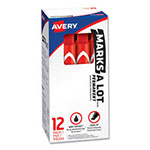 Avery MARKS A LOT Large Desk-Style Permanent Marker, Broad Chisel Tip, Red, Dozen view 4