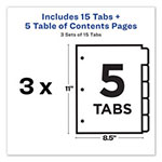 Avery Customizable Table of Contents Ready Index Dividers with Multicolor Tabs, 5-Tab, 1 to 5, 11 x 8.5, White, 3 Sets view 5