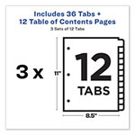 Avery Customizable Table of Contents Ready Index Dividers with Multicolor Tabs, 12-Tab, 1 to 12, 11 x 8.5, White, 3 Sets view 2
