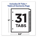 Avery Customizable Table of Contents Ready Index Dividers with Multicolor Tabs, 31-Tab, 1 to 31, 11 x 8.5, White, 1 Set view 5