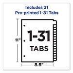 Avery Preprinted Laminated Tab Dividers w/Gold Reinforced Binding Edge, 31-Tab, Letter view 5