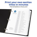 Avery A-Z Black & White Table of Contents Dividers, 26 x Divider(s), Table of Contents, A-Z, 26 Tab(s)/Set view 1