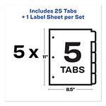 Avery Print and Apply Index Maker Clear Label Plastic Dividers with Printable Label Strip, 5-Tab, 11 x 8.5, Translucent, 5 Sets view 1