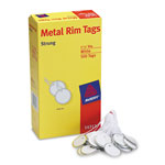 Avery Heavyweight Stock Metal Rim Tags, 1 1/4 dia, White, 500/Box orginal image