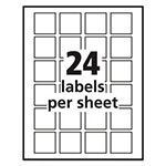 Avery Square Labels w/ Sure Feed & TrueBlock, 1 1/2 x 1 1/2, White, 600/PK view 5