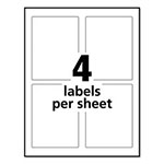 Avery Removable Print-to-the-Edge White Labels w/ Sure Feed, 3 1/2 x 4 3/4, 32/Pack view 5