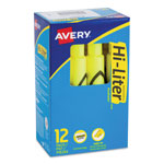 Avery HI-LITER Desk-Style Highlighters, Chisel Tip, Fluorescent Yellow, Dozen orginal image