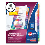 Avery Customizable Table of Contents Ready Index Multicolor Dividers, 12-Tab, Jan. to Dec., 11 x 8.5, 6 Sets orginal image