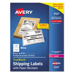 Avery Shipping Labels with Paper Receipt and TrueBlock Technology, Inkjet/Laser Printers, 5.06 x 7.63, White, 50/Pack orginal image