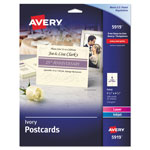 Avery Postcards for Inkjet/Laser Printers, 4 1/4 x 5 1/2, Ivory, 4/Sheet, 100/Box orginal image