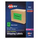 Avery High-Visibility Permanent Laser ID Labels, 5 1/2 x 8.5, Neon Green, 200/Box orginal image