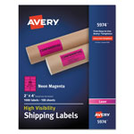 Avery High-Visibility Permanent Laser ID Labels, 2 x 4, Neon Magenta, 1000/Box orginal image