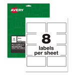 Avery PermaTrack Destructible Asset Tag Labels, Laser Printers, 2 x 3.75, White, 8/Sheet, 8 Sheets/Pack orginal image