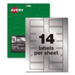 Avery PermaTrack Metallic Asset Tag Labels, Laser Printers, 1.25 x 2.75, Silver, 14/Sheet, 8 Sheets/Pack orginal image