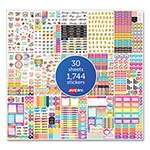 Avery Planner Sticker Variety Pack, Budget, Fitness, Motivational, Seasonal, Work, Assorted Colors, 1,744/Pack orginal image