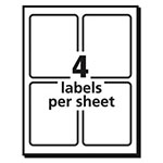 Avery Vibrant Laser Color-Print Labels w/ Sure Feed, 3 3/4 x 4 3/4, White, 100/PK view 3