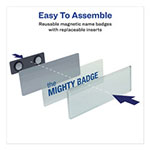 Avery The Mighty Badge Name Badge Holder Kit, Horizontal, 3 x 1, Inkjet, Silver, 10 Holders/ 80 Inserts view 4